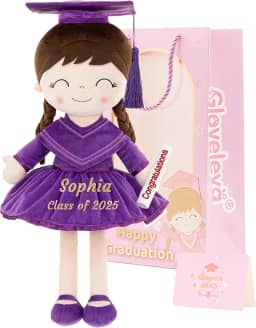 Boneca Gloveleya Spring Graduation Formatura Lilás Castanho 40cm