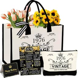 Presente de aniversário para mulheres sacola de lona personalizada 50 60 70 anos presentes para mulheres