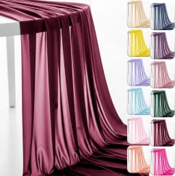 Tecido de chiffon de 152 cm da The Yard Tecido transparente pré-cortado para arco de casamento tecido drapeado cortina cachecol decoração de pano de fundo de festa decoração de teto (vinho, 1 jarda)