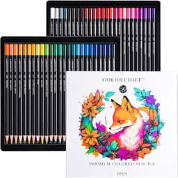 50 lápis de cor para livros de colorir adultos, conjunto de lápis de colorir e lápis de desenho para esboços, lápis de arte e materiais de arte para adultos e adolescentes, núcleo macio