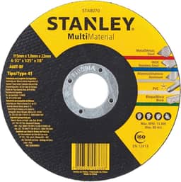 STANLEY Disco Abrasivo de Corte Multi Material de 4.1/2 Pol. x 1.0mm x 7/8 Pol. (114mm x 1.0mm x 22mm) STA8070