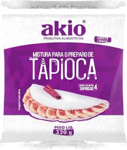 Tapioca Akio 320g - Farinha de Mandioca Hidratada Sem Glúten