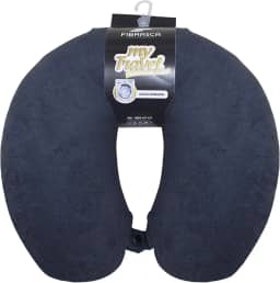 Travesseiro de Viagem My Travel - Fibra Siliconizada - Preto - Fibrasca, Formato 'U' anatomico cervical