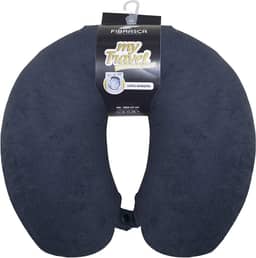 Travesseiro de Viagem My Travel - Fibra Siliconizada - Preto - Fibrasca, Formato "U" anatomico cervical