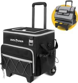 INSMEER Coolers e Bolsas Térmicas Com Rodas - 55 Latas/40 L