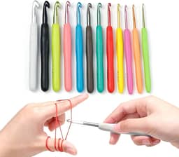12 agulhas de crochê, agulhas de tricô multicoloridas para crochê, kit de agulhas de crochê suaves e leves para artesanato de fios