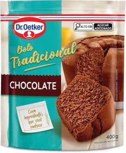 Dr. Oetker Bolo Tradicional Sabor Chocolate, Fácil Preparo, Mistura Pronta para Massa, Sobremesa Fofinha e Saborosa, 400g