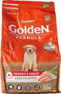 Ração Golden Filhote Sabor Frango e Arroz para Cães, 3kg Premier Pet Para Todas Grande Filhotes, Sabor Frango
