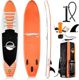 Prancha Stand Up Paddle Inflável SereneLife 320x81x15cm SUP Free-Flow Kit Completo com Remo Bomba Mochila Leash Deck Antiderrapante PVC Grau Militar 3 Quilhas Estável para Iniciantes e Família