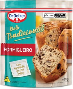 Dr. Oetker Bolo Tradicional Sabor Formigueiro, Fácil Preparo, Mistura Pronta para Massa, Sobremesa Fofinha e Saborosa, 400g