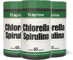 Kit 3x Chlorella + Spirulina 60 Cápsulas Fitoprime
