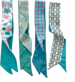 4 cachecóis modernos para mulheres, lenços boho multifuncionais, faixas de cabeça, cachecol de cetim para bolsa de acessórios de cabelo