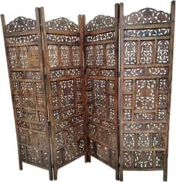Biombo De Madeira Mdf Indiano Artesanato Rico Em Detalhes