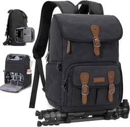 RAINSMORE Mochila para câmera DSLR/SLR Bolsa para câmera profissional de fotógrafos