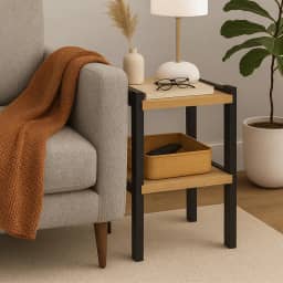 Mesa Lateral Para Apoio Sofá Sala De Estar Madeira Maciça Decorativa Canto