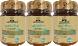 Magnésio L-Treonato Folhas & Raízes 60 Cápsulas Kit 3 Unidades