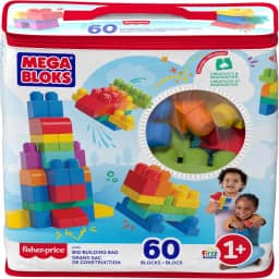 Mega Bloks Jogo de Construção Bolsa Clássica com 60 Blocos para crianças a partir de 1 ano