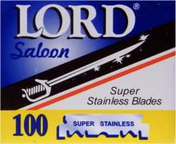 100 Lâminas de barbear Lord, super inoxidáveis, borda única para barbeiros