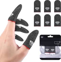 KIT 6 Luvas de Dedo Gamer Free Fire PUBG COD Anti Suor V8 Fibra Nanotecnologia Touch Celular