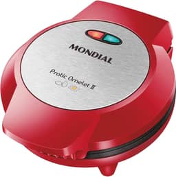 MONDIAL Omeleteira Pratic Omelet II, Vermelho/Inox, 800W, 220V - OM-04-RI