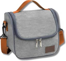 Bolsa Térmica para Marmita com Alça de Ombro – Lancheira Reutilizável Ideal para Trabalho, Academia, Escola e Passeios – Super Premium (Cinza)