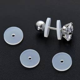 50~100 unidades de rolha de silicone para piercings, almofadas estabilizadoras de discos transparentes para curar discos de piercing sem puxar, remendos de suporte de lóbulo de ore