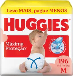Huggies Supreme Care Fralda Descartável Tamanho, com Tecnologia Xtra-Flex e Canais em X, M, 196 Unidades