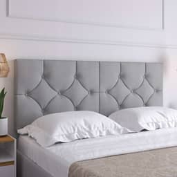 Cabeceira Estofada Luxo Casal Cama Classic 1.60 Queen (Cinza)