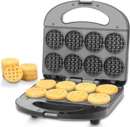 Mini máquina de waffle, faz 8 mini waffles de 5 cm, ideal para café da manhã, lanches, sobremesas e muito mais