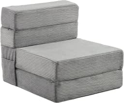 JKMAX Sofá-cama dobrável de tamanho único - Cadeira conversível 4 em 1 - Sofá Futon de Espuma de Memória de Alta Densidade - Cama Dobrável para Sala de Estar Quarto (Cinza Escuro)