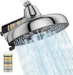 SR SUN RISE Conjunto de cabeça de chuveiro pressurizada de 20 cm, com 2 cartuchos de filtro de troca rápida, filtro de chuveiro de 18 estágios, filtro de 3 modos, cabeça de chuveiro para remover cloro
