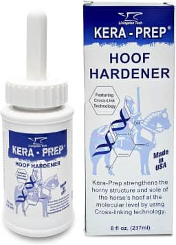 Endurecedor de casco Kera Prep para cavalos – Cuidados direcionados para cascos para reforçar a estrutura do casco no nível molecular – Repele a umidade, restaura a elasticidade e prepara o selante