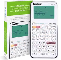 Franklin Calculadora gráfica científica com 3 modos de operação - calculadora científica inclui 20 gráficos integrados - ideal para cursos iniciantes e avançados com capa protetora - branca
