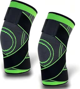 Kit 2 Joelheiras Ortopédicas De Compressão Ajustável Elástica Para Dores Articulação E Proteção Esportes