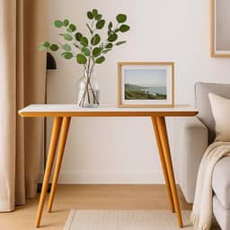 Buffet Aparador Retrô de Madeira Maciça com Pés Palito Sala de Estar, Cantinho do Café e Decoração Moderna (Branco Amadeirado)