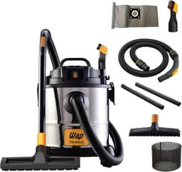 WAP Aspirador de Pó e Água Barril GTW INOX 20, Compacto, 20 Litros, com Filtro Lavável, 160mbar 1600W 220V