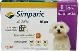 Zoetis Simparic 10Mg 2 6 Até 5Kg 1Cp Para Cães