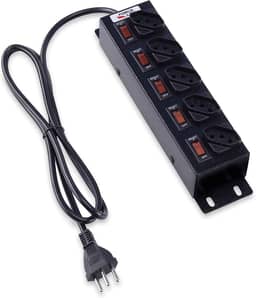 Filtro de Linha com Disjuntores Rearmáveis Individuais 5 T, Force Line, Acessórios para Computador, Preto