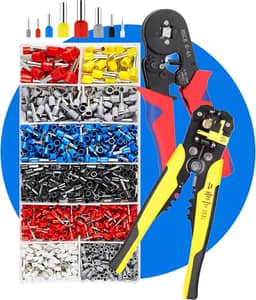 Kit Alicate Crimpar Descascador 1200 Terminais Ilhos Tubular