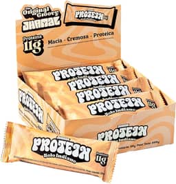 JHAMAL Barra de Proteína Vegan Bolo Indiano - Cremosa, Saudável, Rica em Proteínas - Vegana, Sem Glúten, Sem Adição de Açúcar, Sem OGM - Caixa com 12 un, 600g