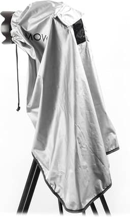 Capa de chuva para câmeras DSLR, lentes e tripé Movo CRC03 extra longo (cinza metálico)