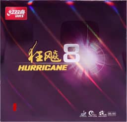 BestParts Esponja de borracha DHS Hurricane 8 tênis de mesa para pingue-pongue, dureza 49 graus/espessura 2,2 mm, vermelho ou preto