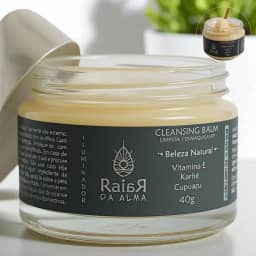Cleansing Balm - Demaquilante e Limpeza Facial, com Vitamina E, Karité, Cupuaçú e Óleos Essenciais - Purifica, Nutre e Revitaliza. Natural e Vegano.