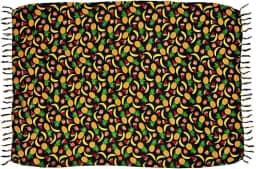 Canga de Praia Tropical, Estampa Frutas, Viscose com Franjas, Saída de Praia Verão