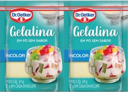 Dr. Oetker Gelatina em Pó, Incolor, Sem Sabor, Mais Consistência Para as Receitas, Sobremesas, Bolos, Tortas e Doces, 24g