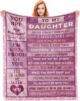Presentes de filha da mãe, presentes para filha cobertor 152 cm x 127 cm, para presentes de minha filha, presentes de aniversário para filha adulto, presentes de aniversário para filha do pai,