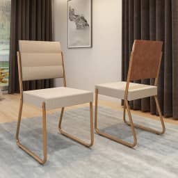 Conjunto 2 Cadeiras de Jantar 1736 Carraro Caramelo/rose