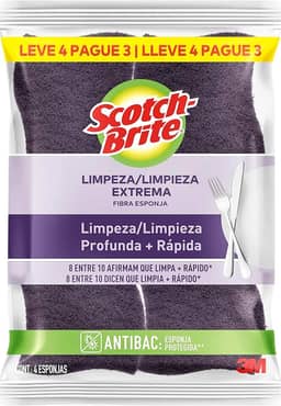 Scotch-Brite, 3M, Esponja de Louças, Limpeza Extrema - Leve 4 Pague 3