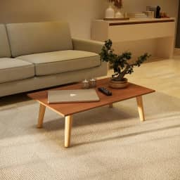 Mesa de Centro Moderna, 80 x 42 cm, Tampo MDF, Pés em Madeira Maciça, Altura 32,5 cm (Freijo)