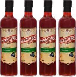 Kit 4 Licores de Jabuticaba Paratiense 500 ml Creme Fino Nacional Tradicional Coquetéis Exóticos Sobremesas Lembrancinha Presente Natal